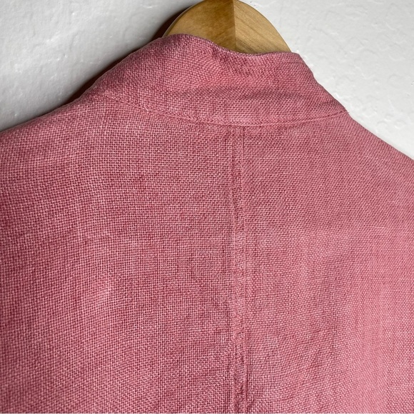 C & C California 100% Linen Utility Jacket Buttons Drawstring Pink Size Small - Picture 12 of 12